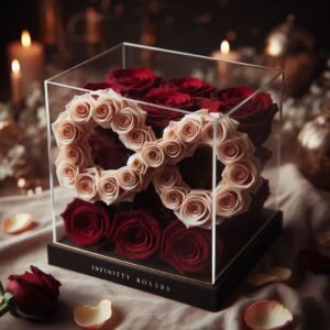 infinity roses in glass box forever eternity flowers in red