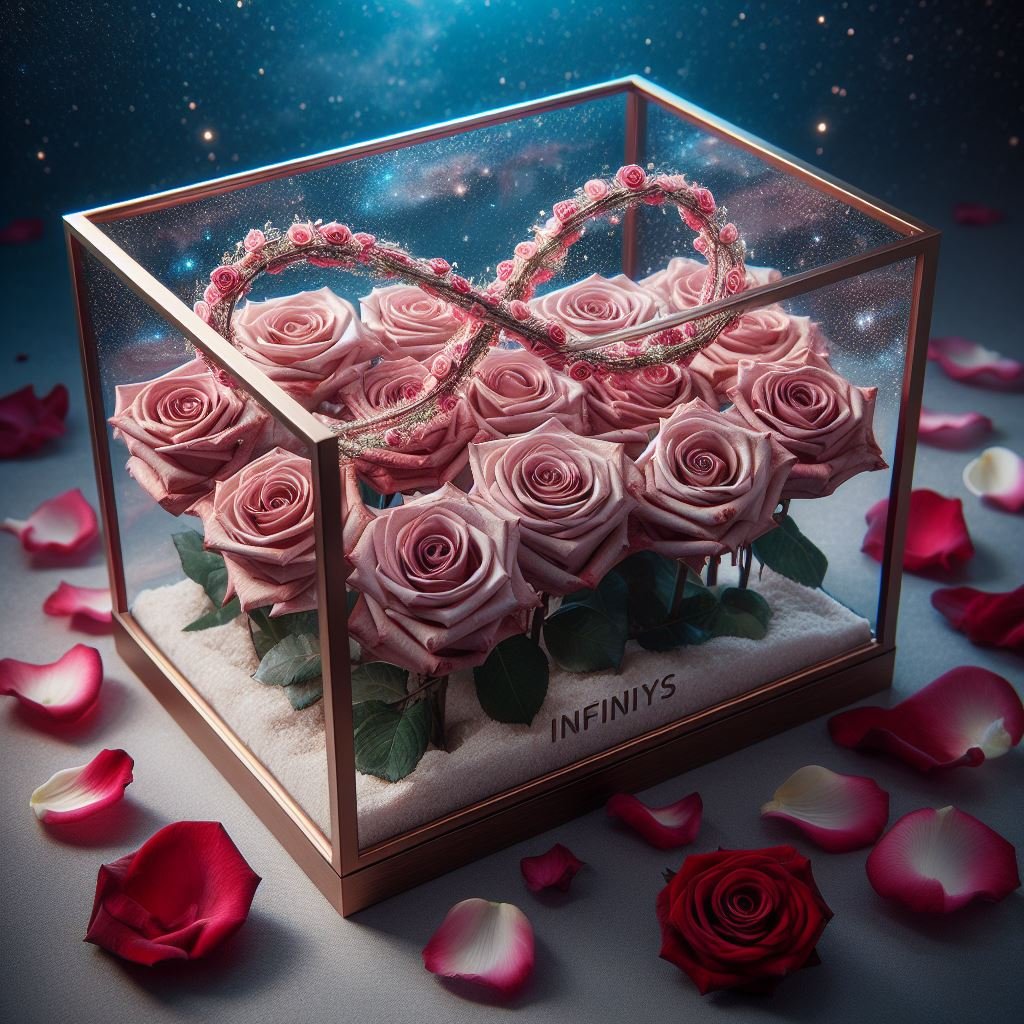 infinity roses in glass box forever eternity flowers