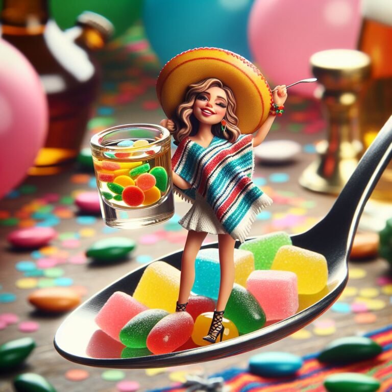 mexican candy shot lady on a spoon