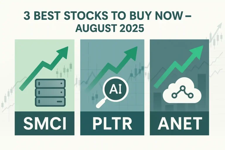 "Top 3 explosive growth stocks to buy in August 2025 – SMCI, PLTR, ANET visual"