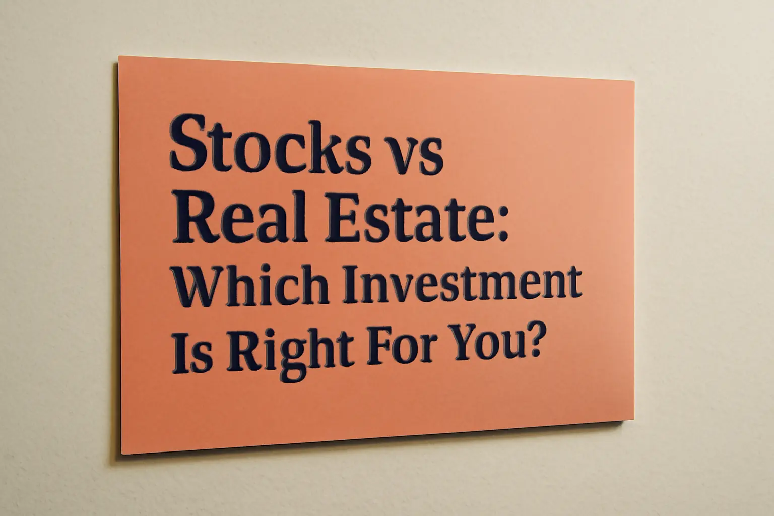 Read more about the article Stocks vs Real Estate: Which Investment Is Right For You?