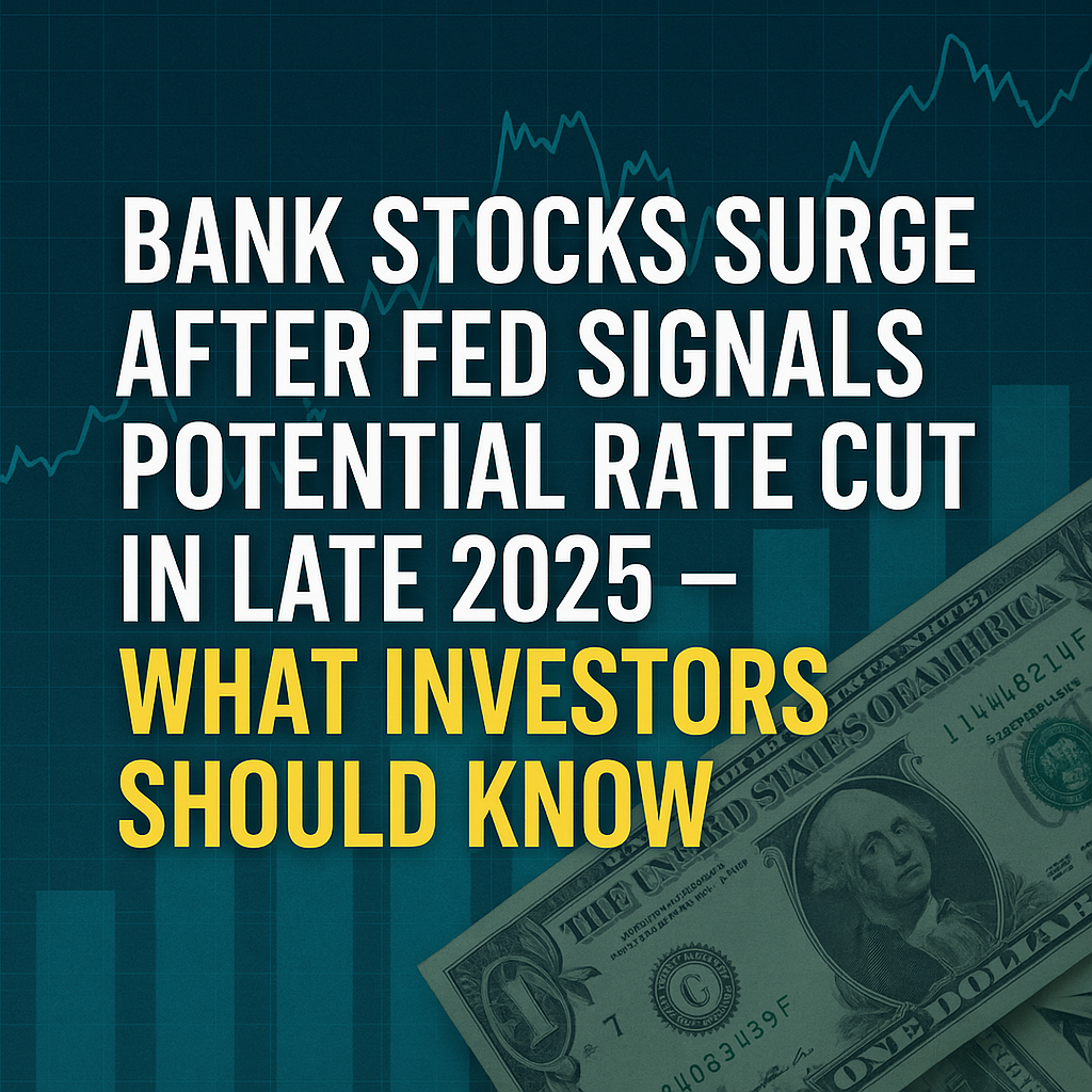 Read more about the article Bank Stocks Surge After Fed Signals Potential Rate Cut in Late 2025 — What Investors Should Know