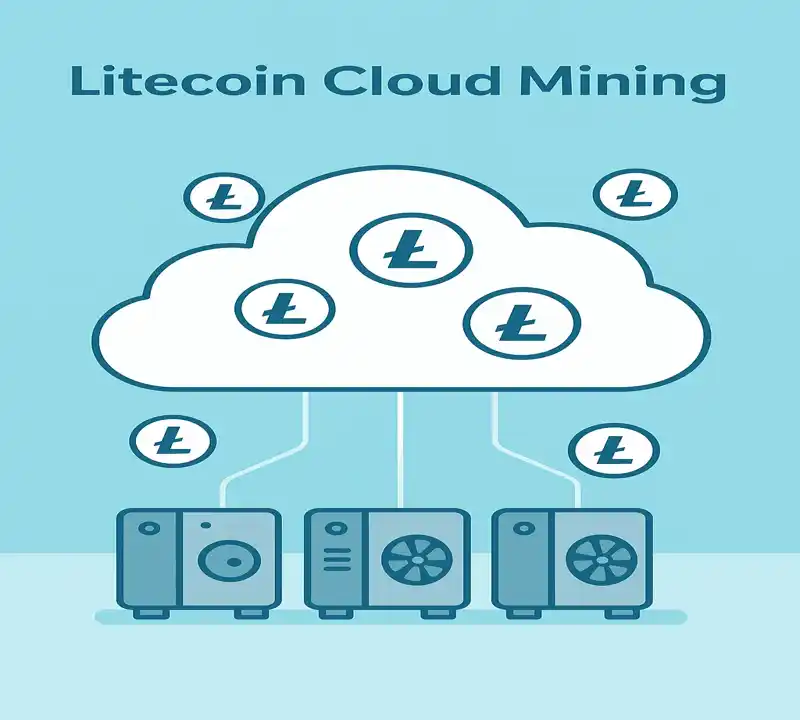 Litecoin Cloud Mining Concept Art