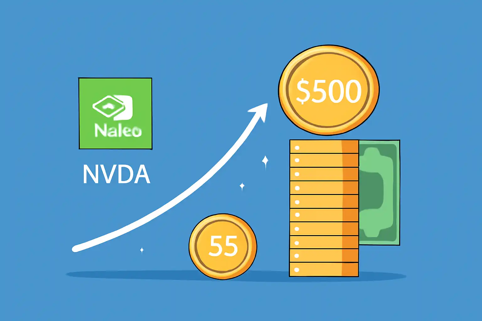 NVIDIA stock growth from $5 to $500