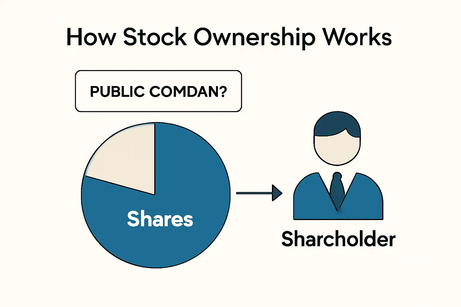 Diagram explaining how stock ownership works in a public company