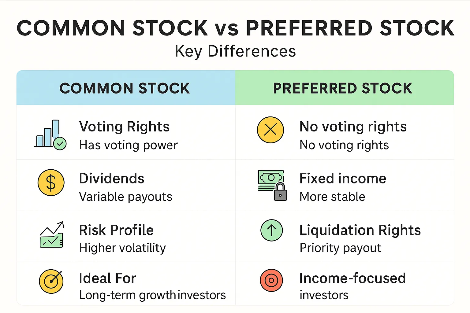 Stock Types Comparison