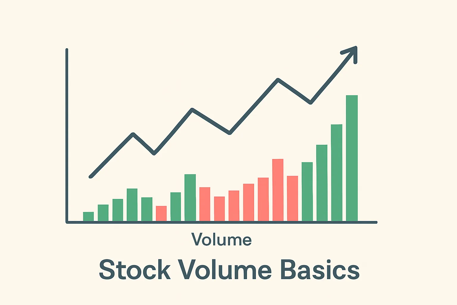 Stock volume graph illustration