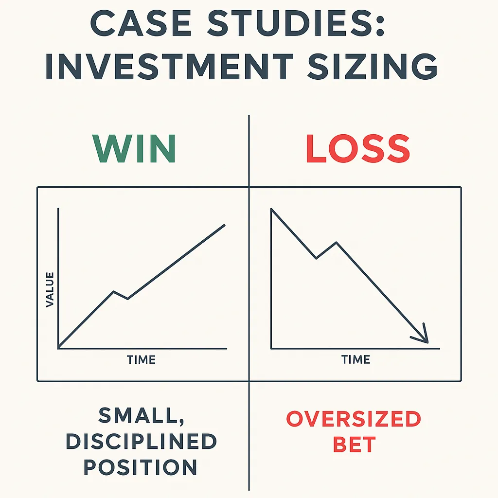 Winning vs losing investment sizing outcomes