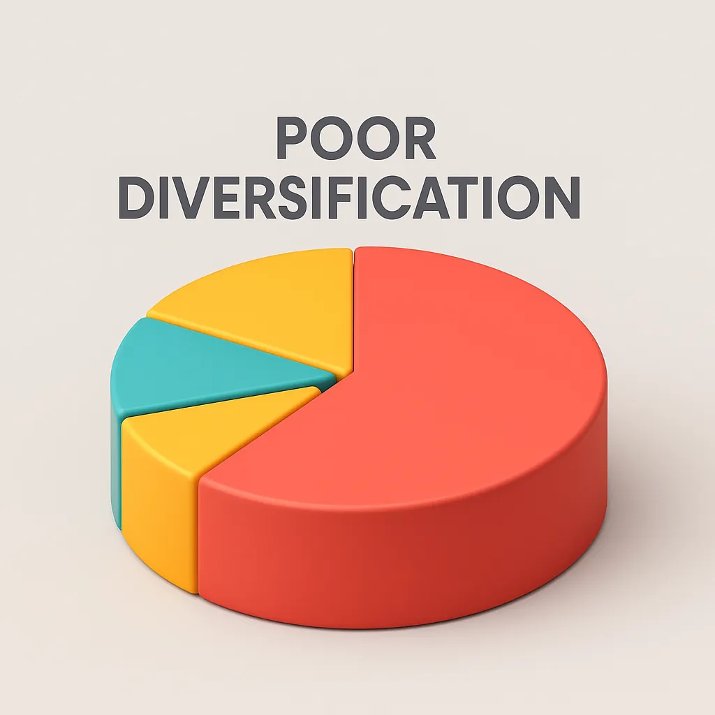 Visual showing poor diversification in stock portfolio allocations