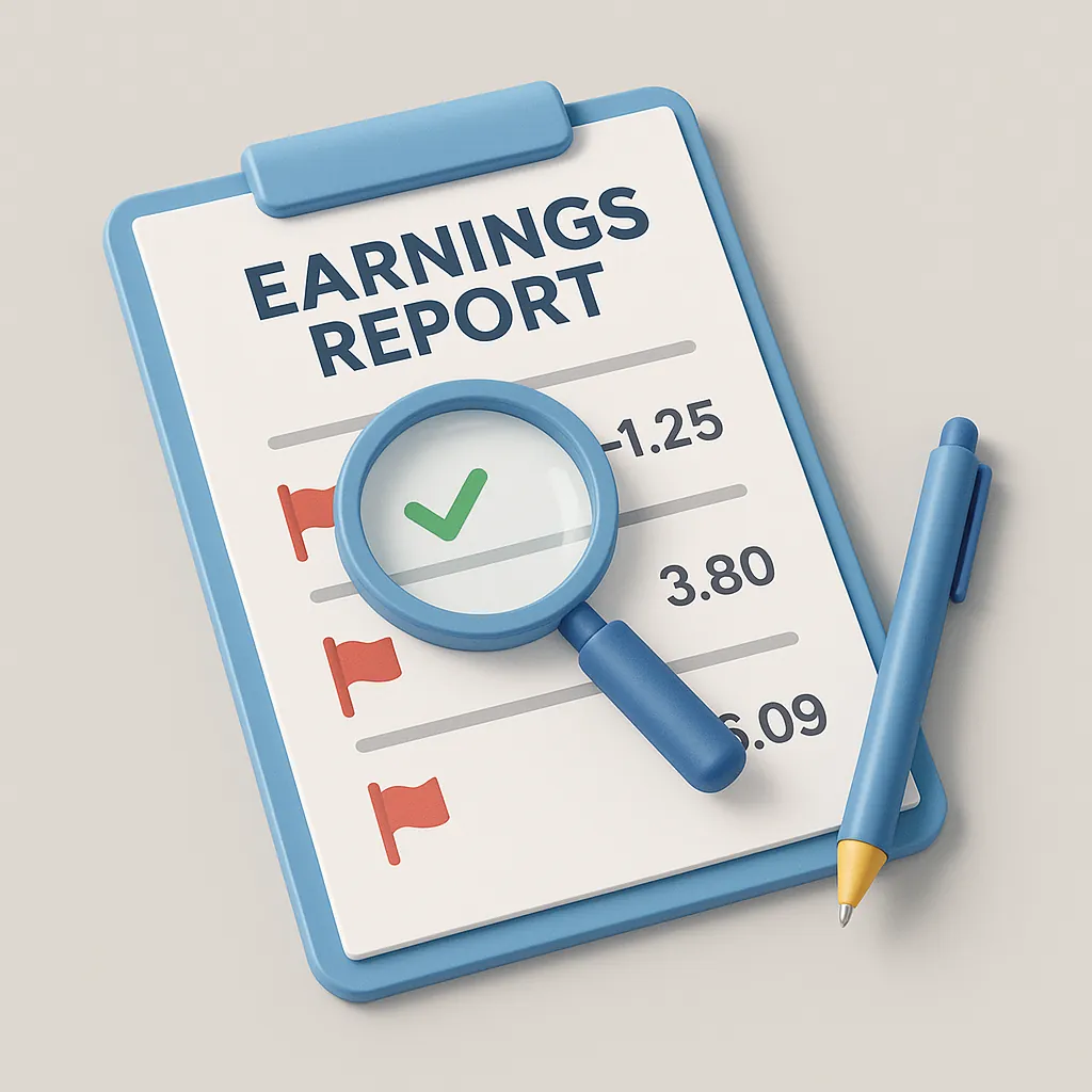 Earnings report with warning signs of false signals