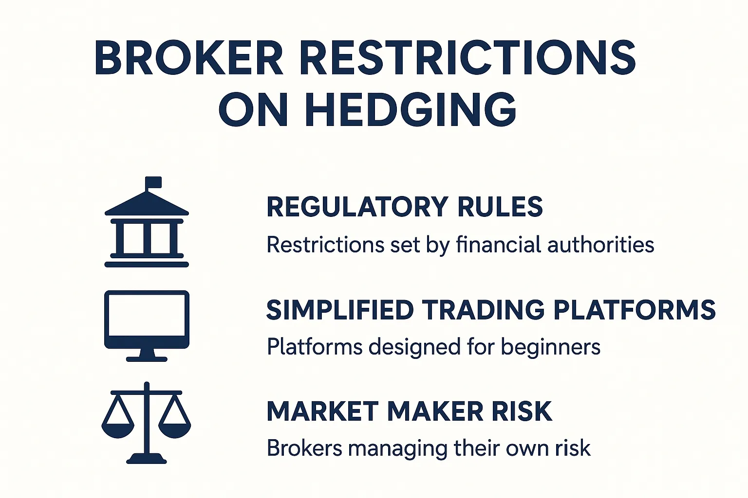 Broker restrictions on hedging explained visually