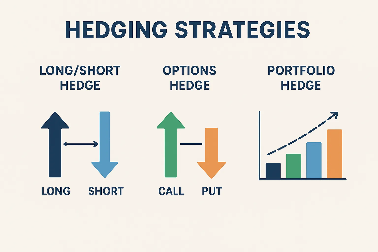 Visual chart of common hedging strategies in trading