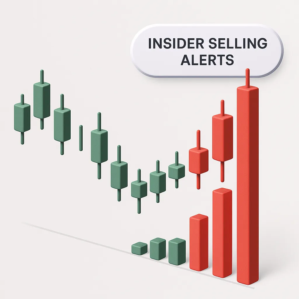 Candlestick chart highlighting high-volume sell spikes