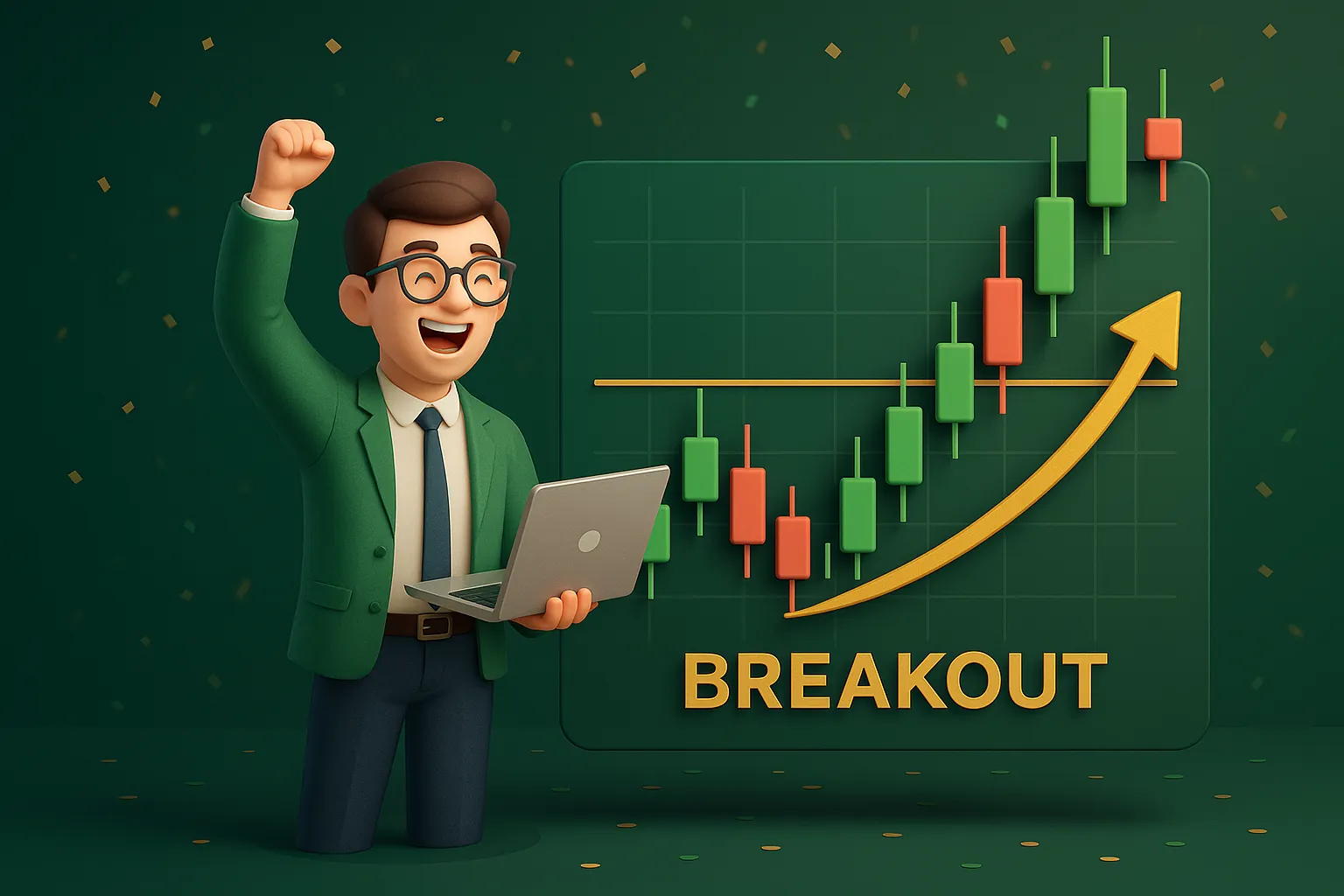 Illustration of a perfect stock purchase moment