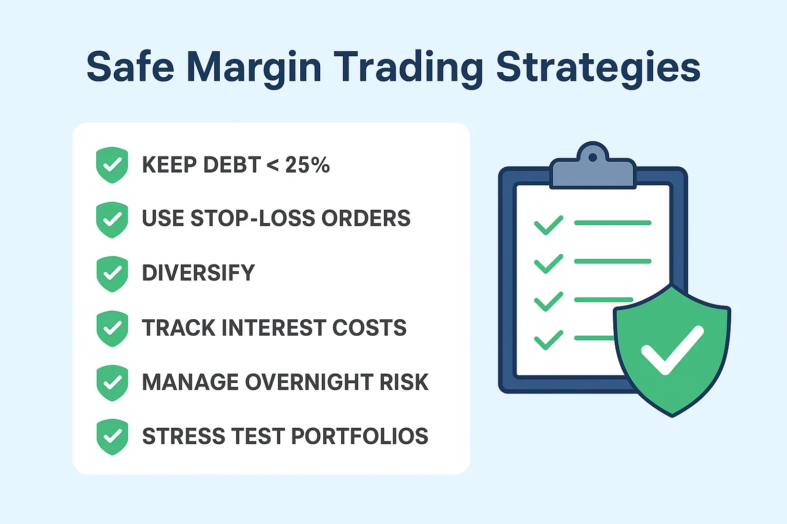 Safe margin trading strategies checklist with risk controls