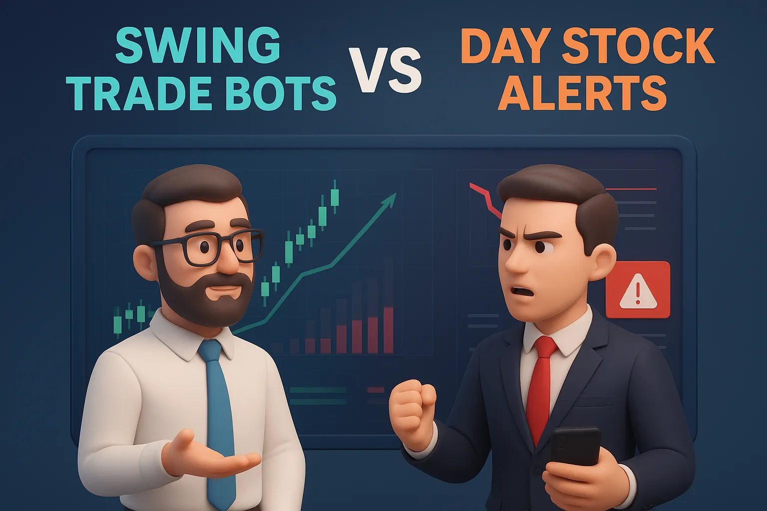 Experts comparing swing trade bots and day stock alerts