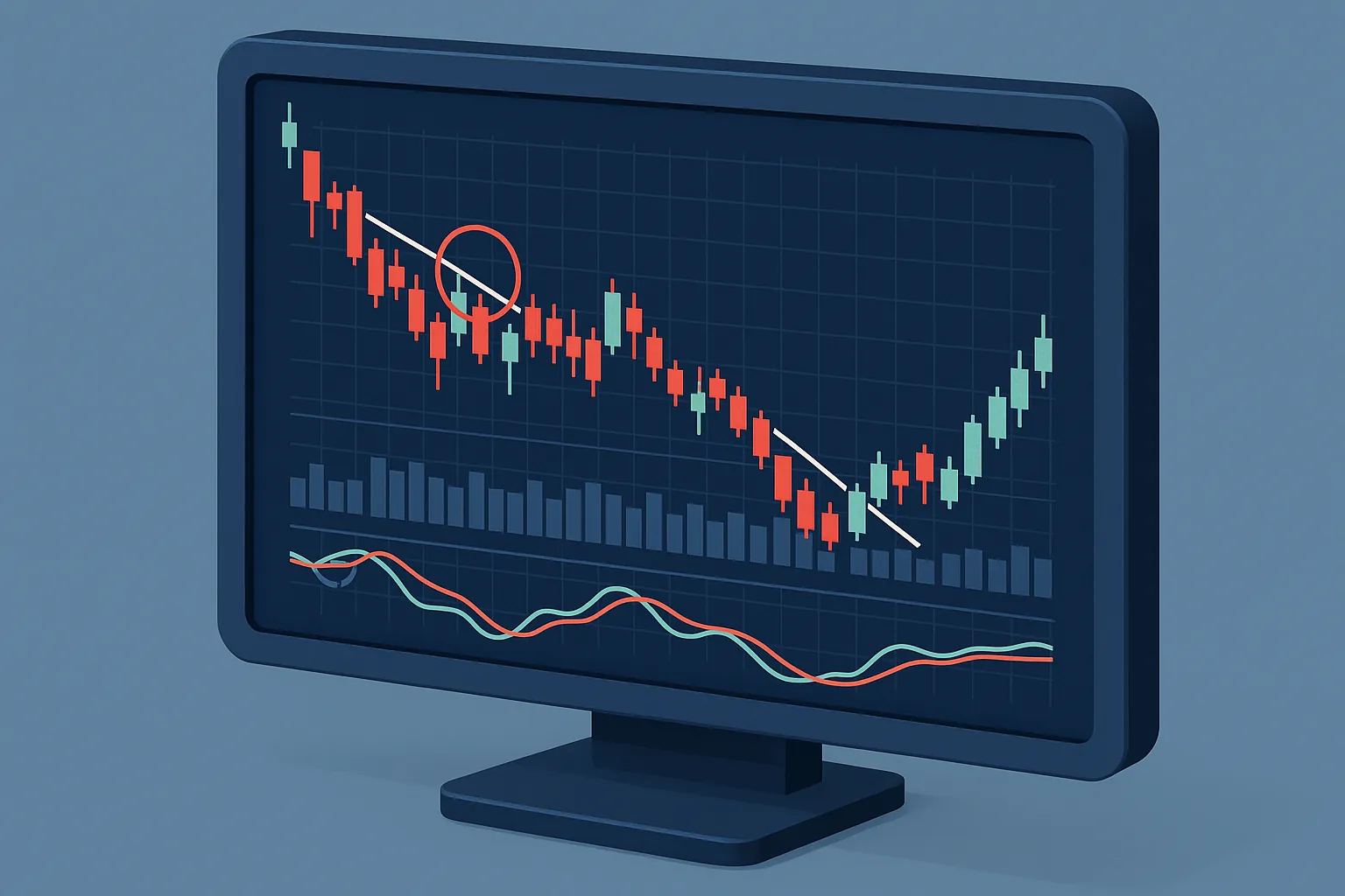 Chart showing technical red flags like false breakouts and divergence