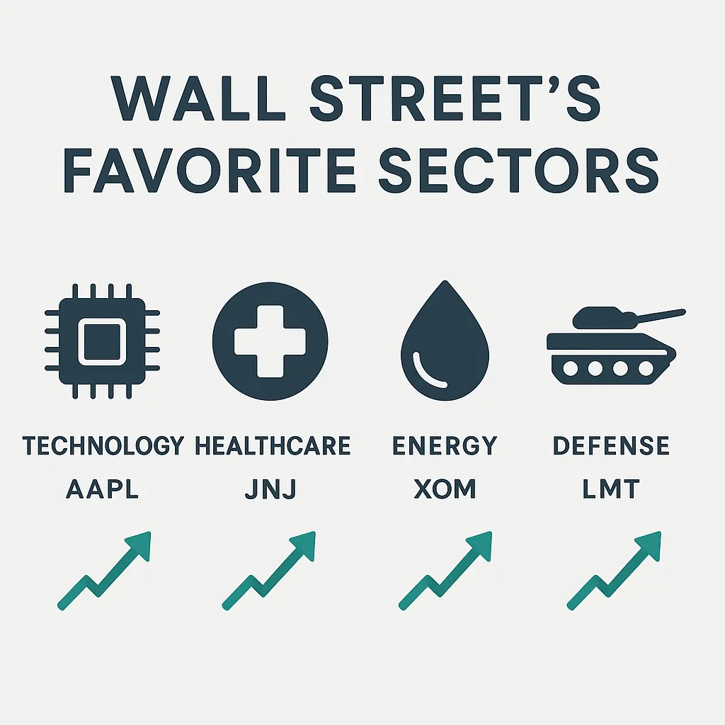 Wall Street’s most favored sectors illustrated with growth icons