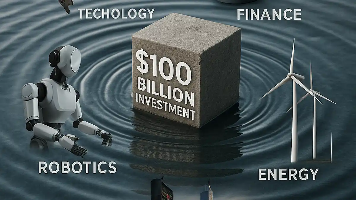 Photographic infographic showing AI sector ripple effects across platforms, semiconductors, and software after Nvidia OpenAI move