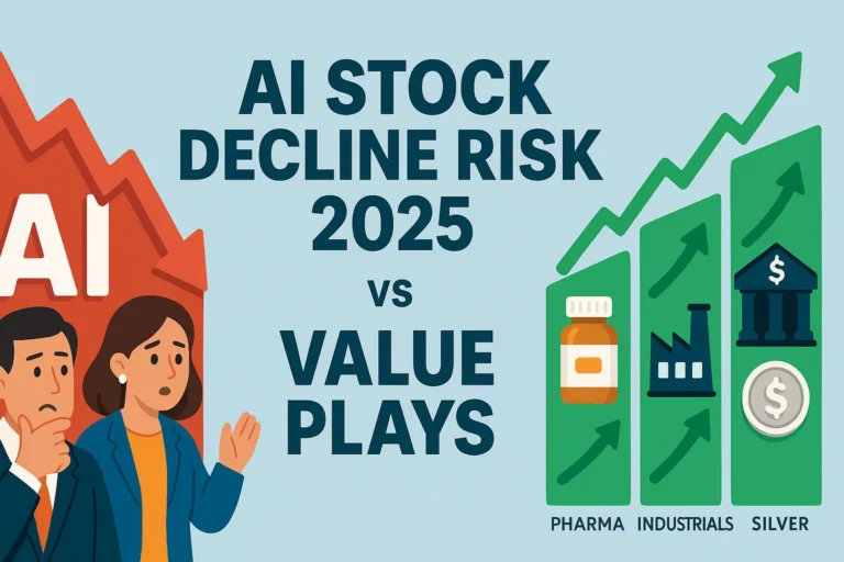 AI stock decline risk 2025 with value investing opportunities illustration