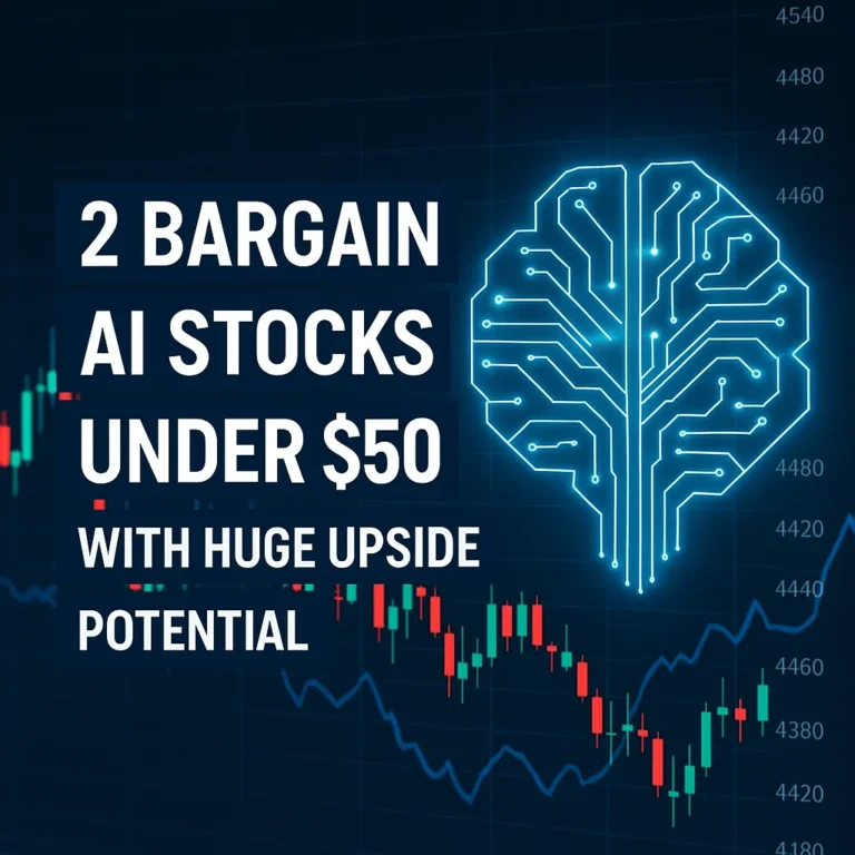 "Best bargain AI stocks to buy right now under $50 in 2025 with financial growth concept"