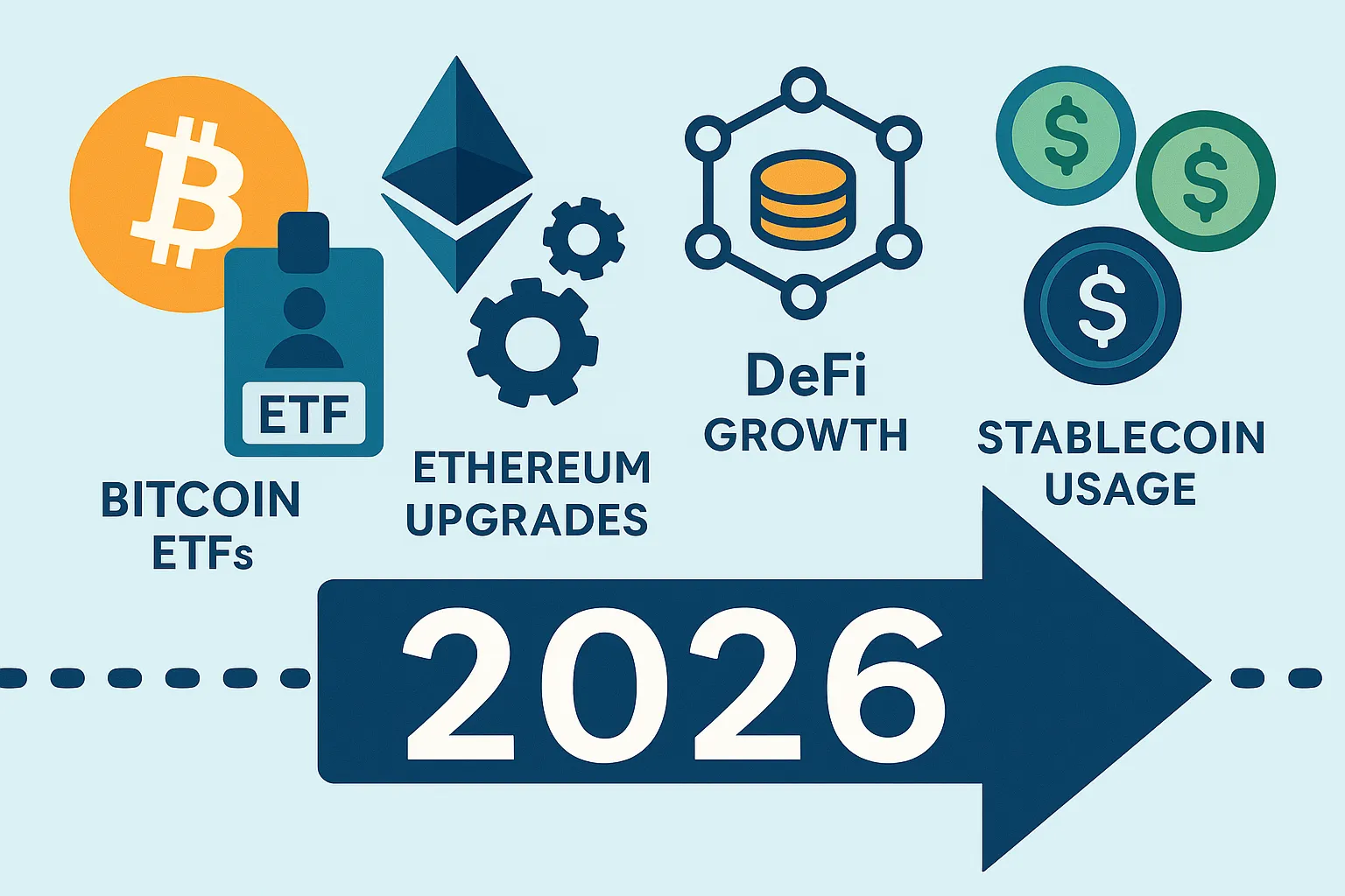 Overview of cryptocurrency market trends leading into 2026