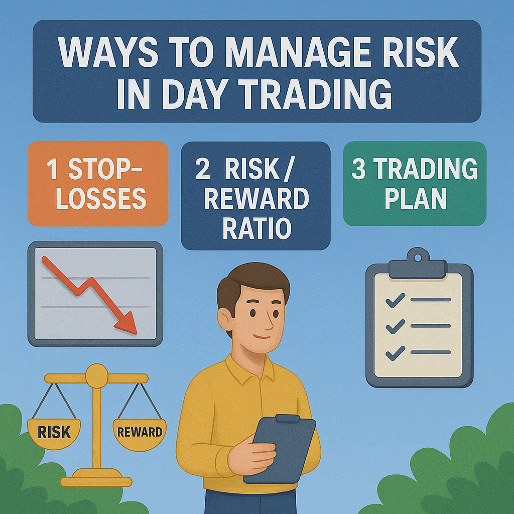 Day trading position sizing — trader calculating risk percentage per trade on laptop