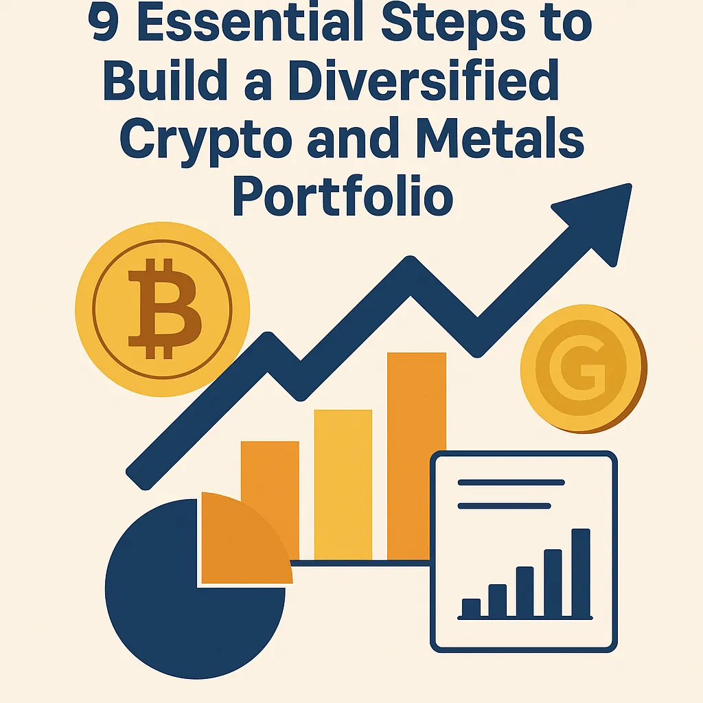 Allocation models for a diversified crypto metals portfolio showing conservative, balanced, and growth options