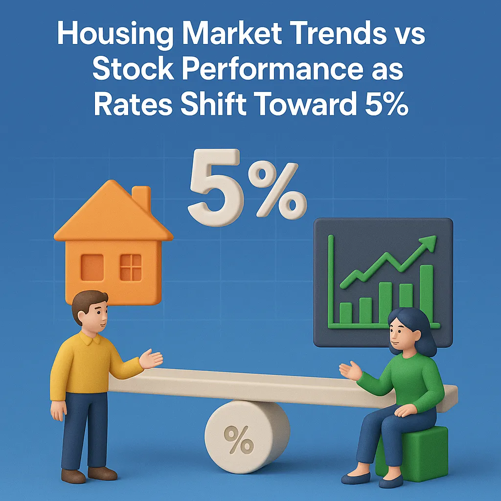 Housing market vs stock market correlation with mortgage rates