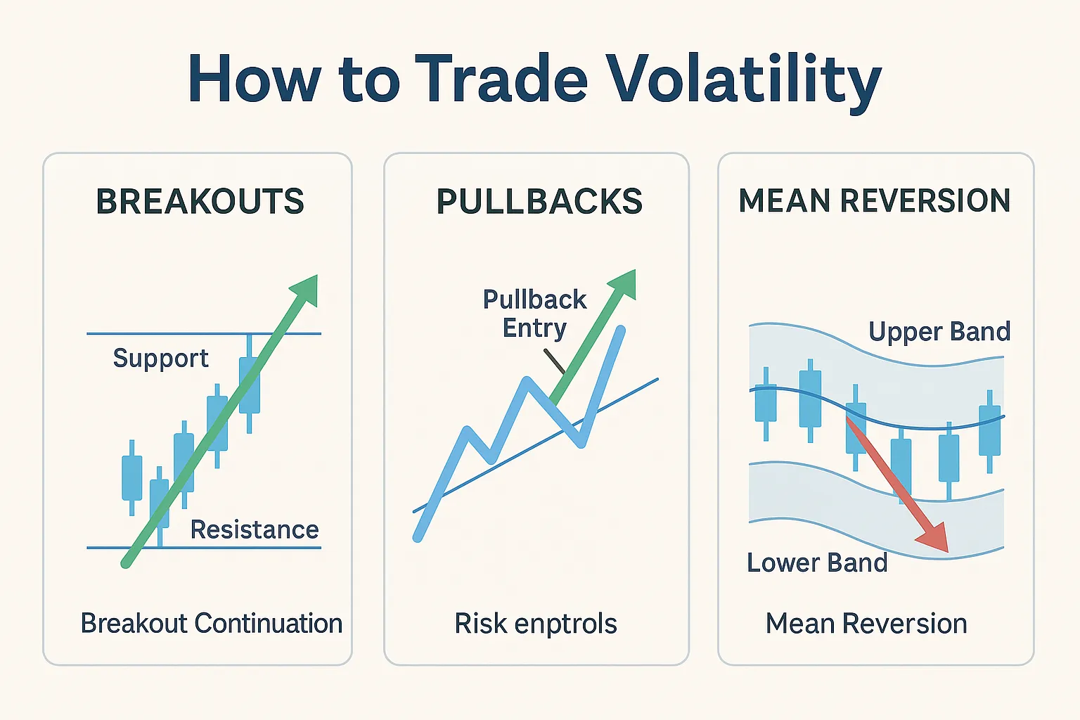 How to trade volatility with breakout setups, pullbacks, and mean reversion strategies