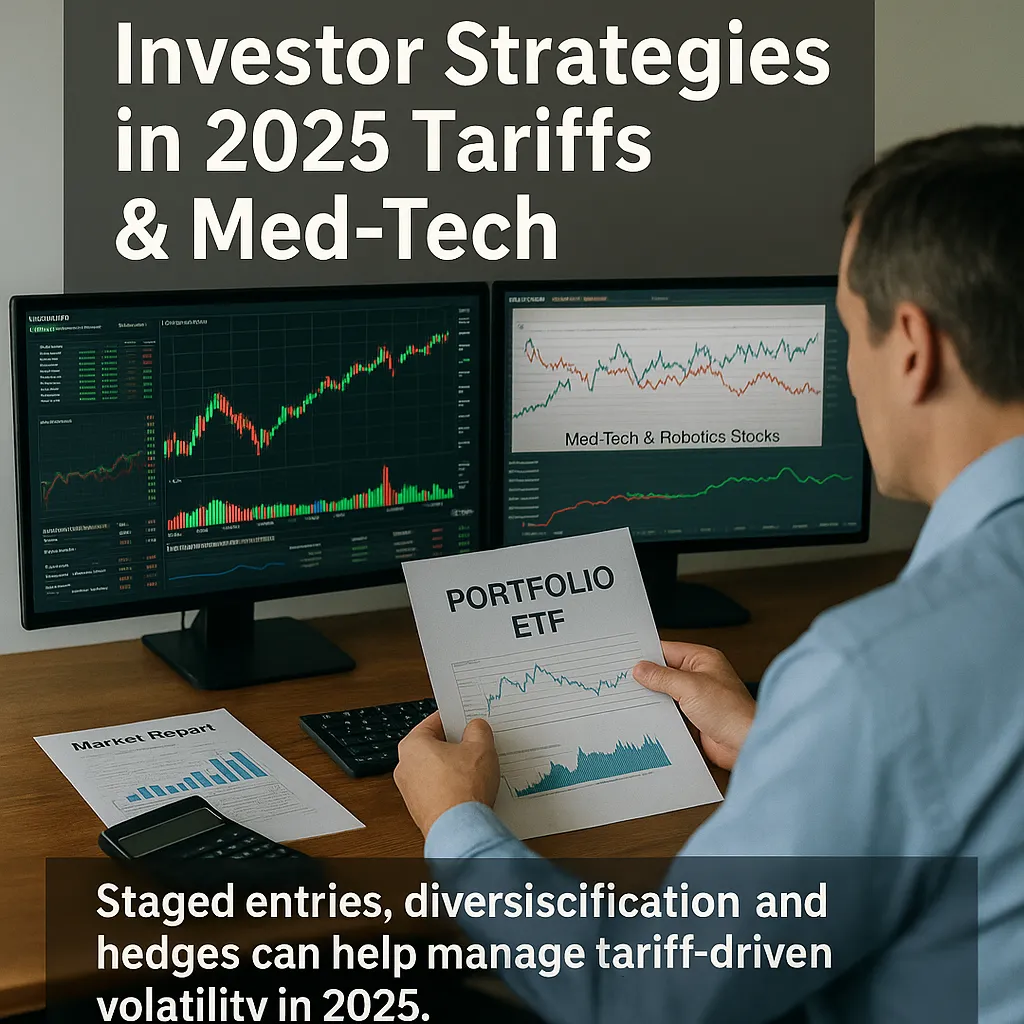 Investor reviewing a diversified portfolio strategy for 2025 tariffs across robotics and medical devices