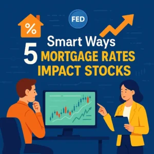 Mortgage rates impact on stocks featured cover with traders analyzing charts
