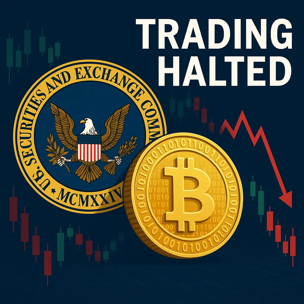 Investor analyzing strategies after SEC halts crypto stock trading in 2025