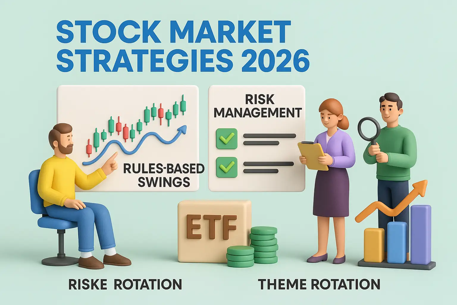 Trading strategies for 2026 with rules-based swing framework, risk controls, and ETF rotation