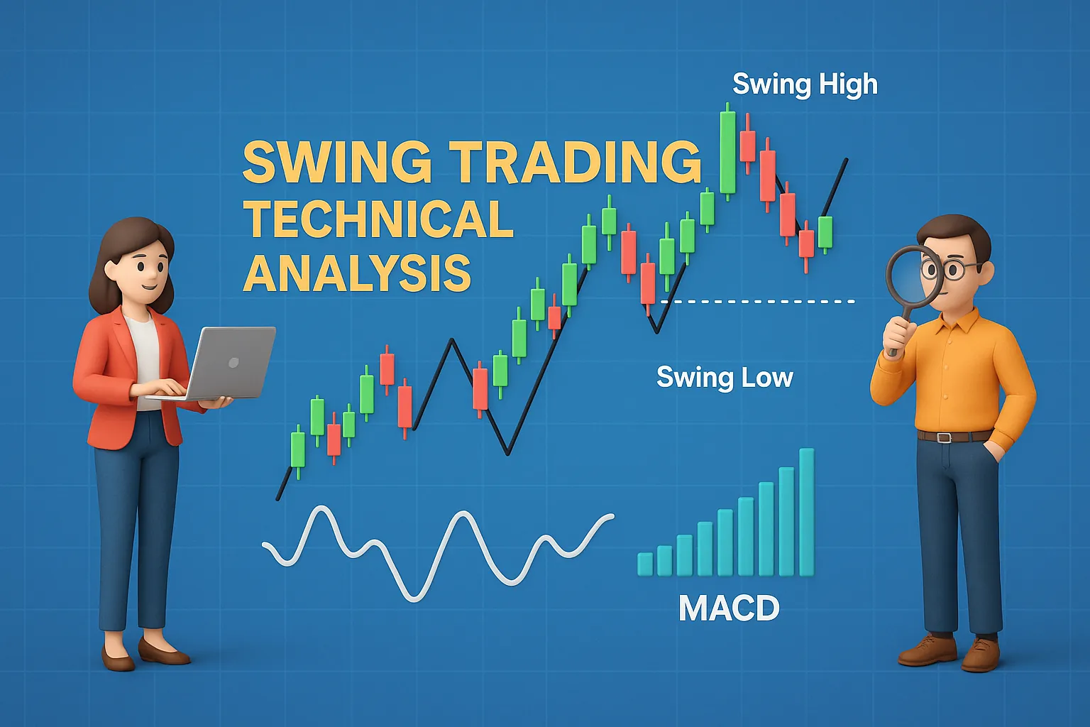 Chart example showing swing trade entry point with stop-loss and target placement for risk management