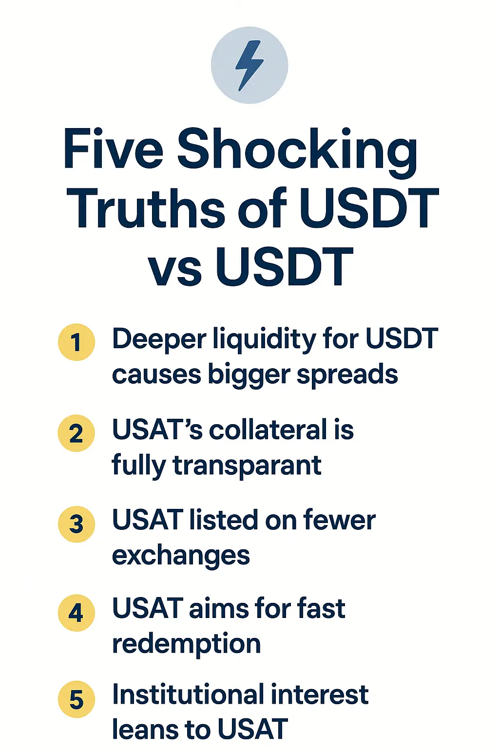Chart highlighting five shocking truths of USAT vs USDT for crypto traders