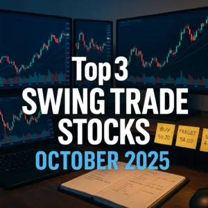 Best stocks to swing trade October 2025 cover image with charts and traders