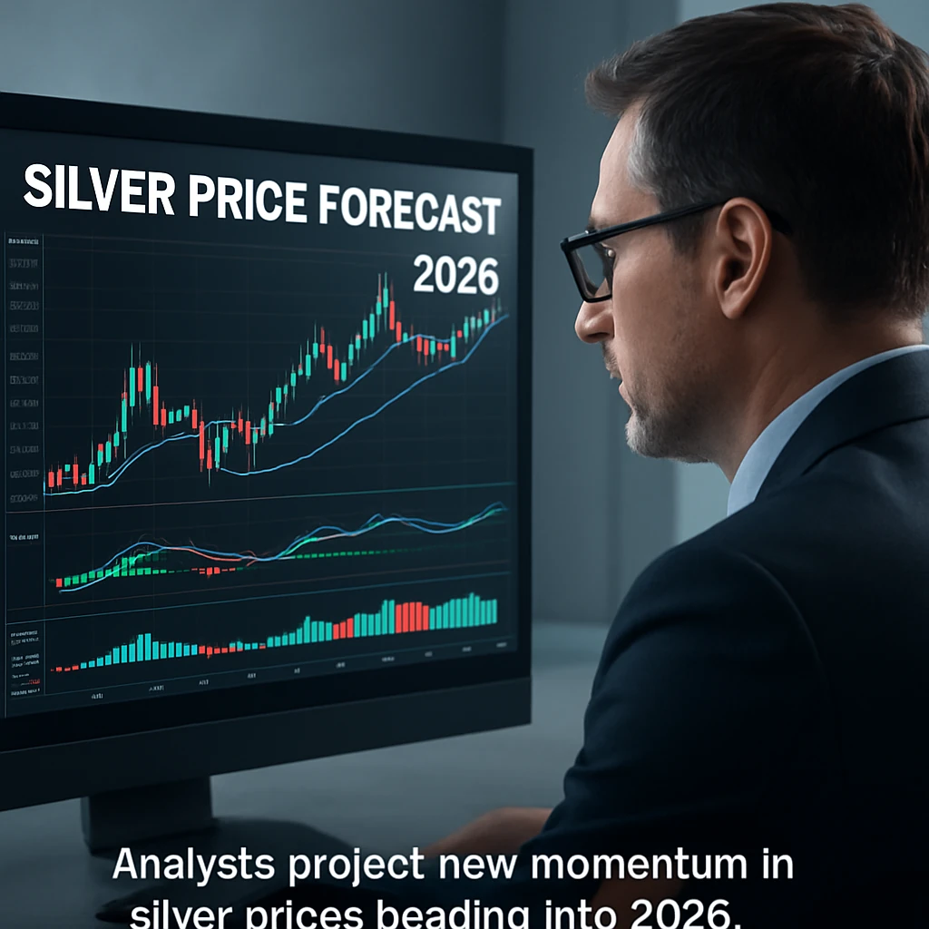 investor analyzing silver price forecast 2026 on digital trading dashboard