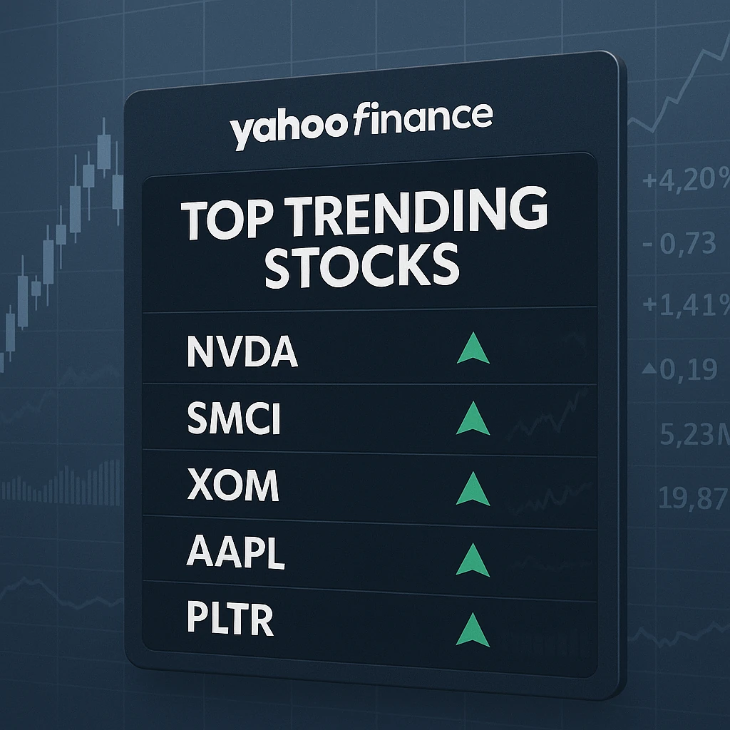 trending stocks this week yahoo finance list with hot tickers rising