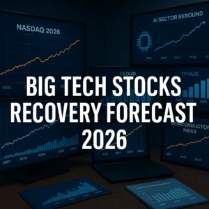 Big tech stocks recovery forecast 2026 showing Nasdaq growth forecast and tech rebound opportunities in long-term innovation stocks.