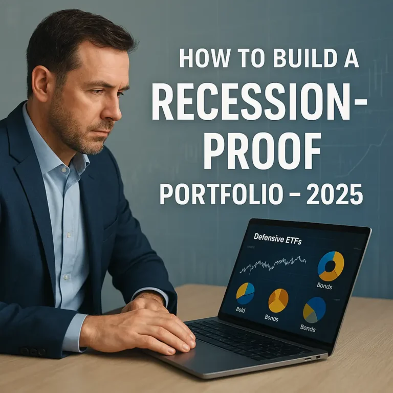 build a recession proof portfolio — investor reviewing defensive ETF strategies