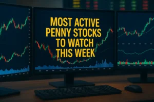 Most active penny stocks to watch this week chart displayed on trading screen