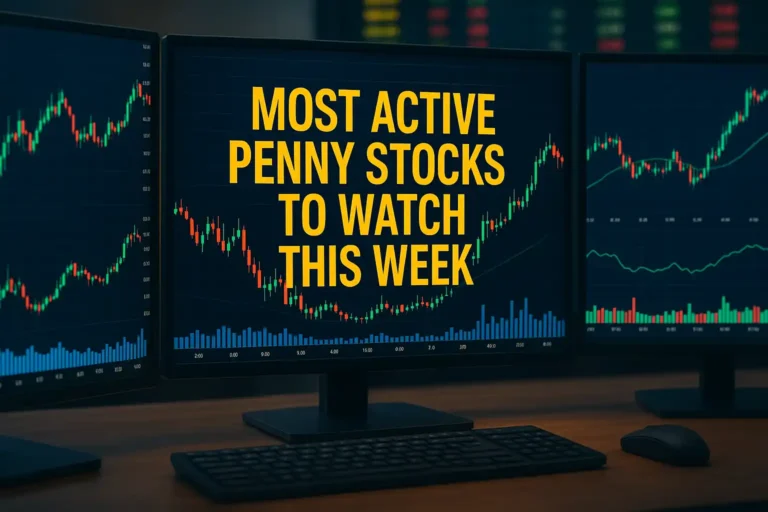 Most active penny stocks to watch this week chart displayed on trading screen