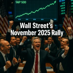Traders celebrate Wall Street’s November 2025 stock market rally.